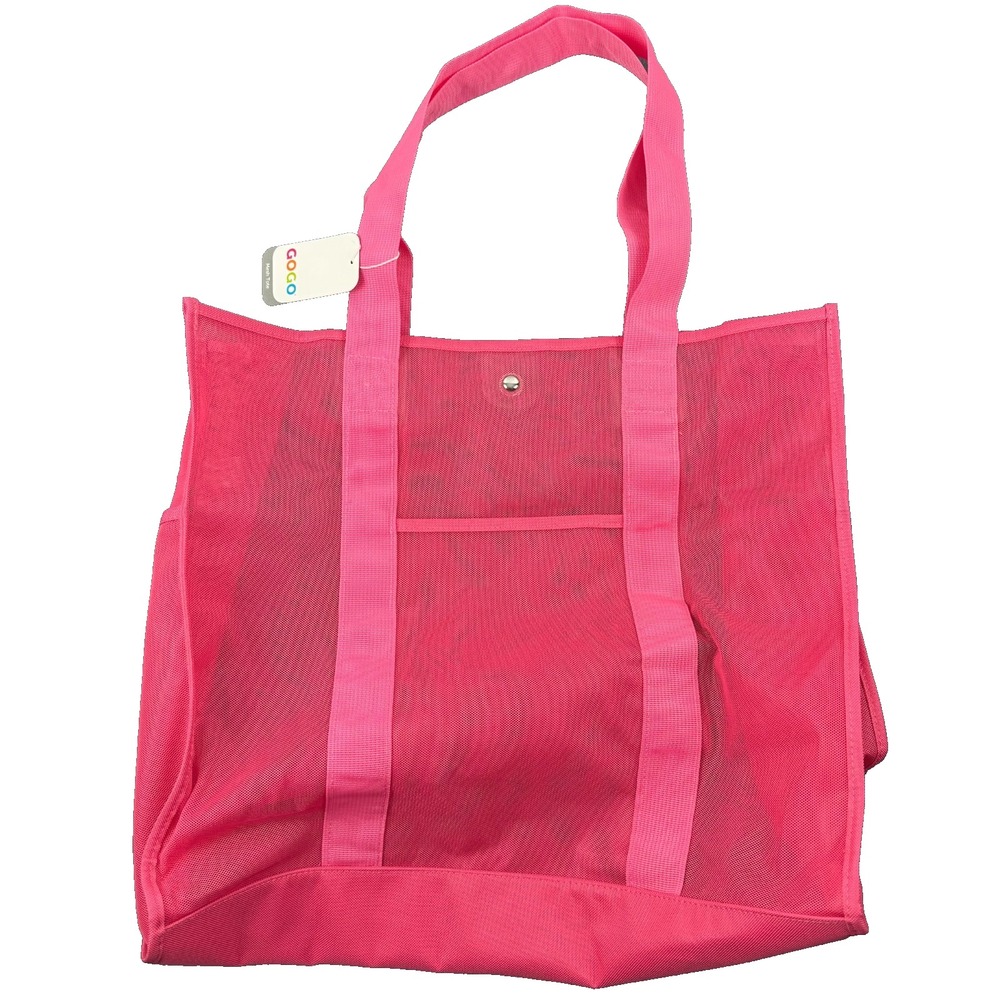 NWT SHED RAIN Gogo mesh LARGE beach tote PINK‎ shoulder bag 18x16x6
